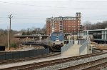 AMTK 25 leads train P092-19 in the station